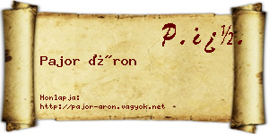 Pajor Áron névjegykártya