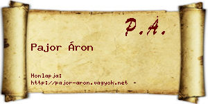 Pajor Áron névjegykártya